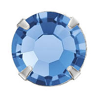 Стразы в цапах Preciosa (Чехия) ss10 Sapphire/серебро