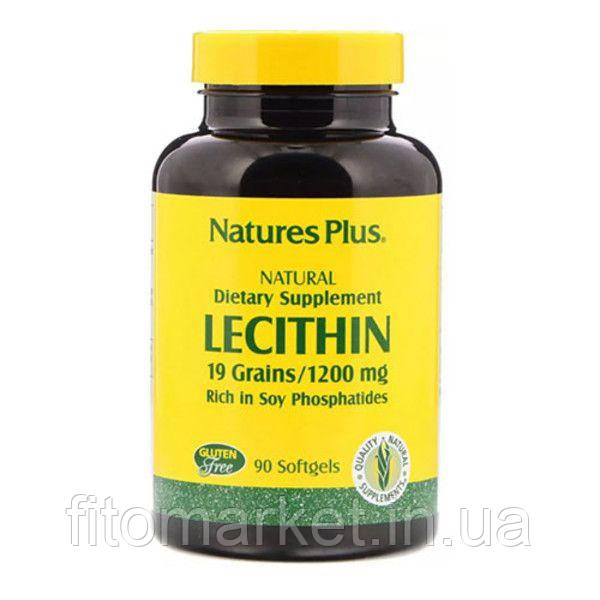 Лецитин из Сои 1200 мг Natures Plus 90 мягких таблеток