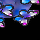 Белая светодиодная люстра с бабочками 105 Вт 55 см СветМира D-9178/5+1WH RGB, фото 6