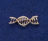 Брошь медицинская Спираль ДНК 13х40мм, золотистый металл, фото 1