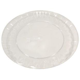 Одноразовая тарелка стеклоподобная стекловидная диаметр 205 мм  прозрачная (10 шт) стеклопластиковая