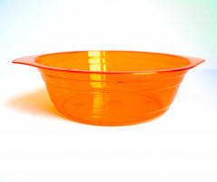 Тарелка одноразовая  стеклоподобная стекловидная 500 мл оранжевая (10 шт) стеклопластиковая для первого