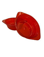 Тарелка одноразовая стеклоподобная стекловидная диаметр 500 мл  красная (10 шт) стеклопластиковая суповая