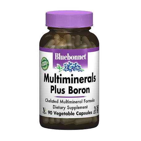 Мультиминералы + Бор з Залізом, Bluebonnet Nutrition, 90 капсул вегетаріанських, фото 2