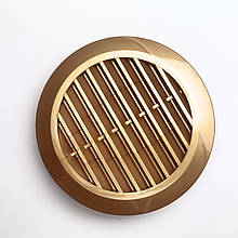 Круглая вентиляционная решетка для натяжных потолков - 100мм.(метал.золо), для потолочной вентиляции