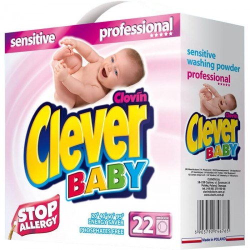 Стиральный порошок детский Clever Baby sensitive 2, 2 кгНет в наличии