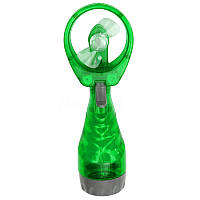 Портативный ручной мини вентилятор на батарейках, с распылением воды Water Spray Fan, Зелёный, с водой (ST)