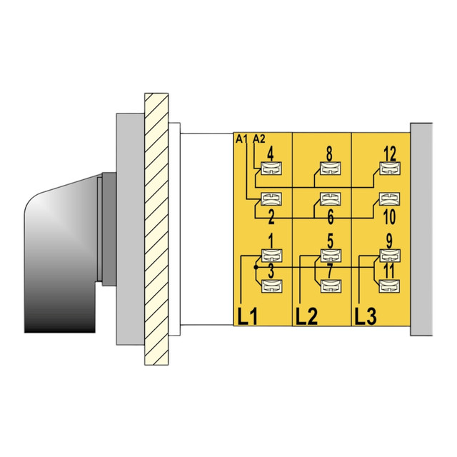 Кулачковый пакетный переключатель  вольтметра схема подключения