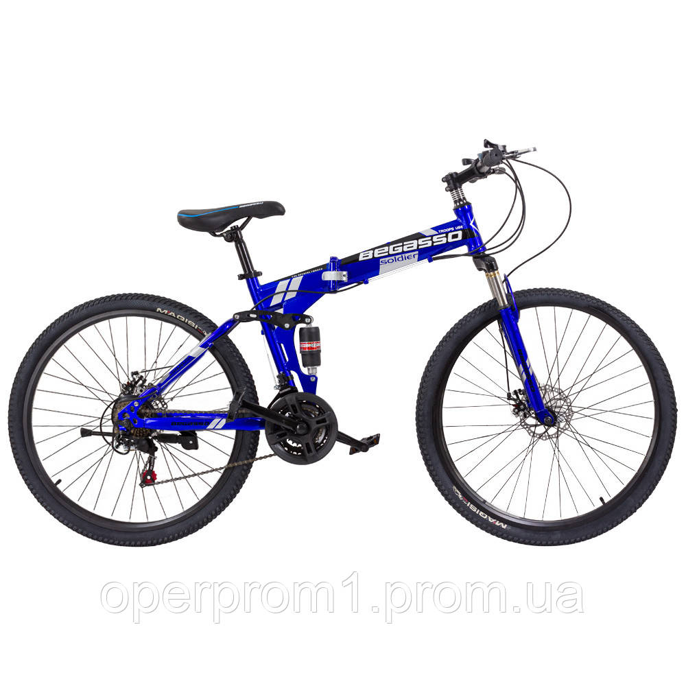 Велосипед складной 26" BeGasso Soldier рама 17" синий цвет на рост 155-185  см: продажа, цена в Киеве. Велосипеды от "Интернет-магазин Nilton" -  1225326488