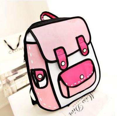  Рюкзак с 2D принтом нежно-розовый  