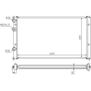 

Радиатор охлаждения Volkswagen Caddy (1.9 D) 625*359мм по сотах KEMP
