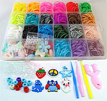 Резинки для плетения браслетов набор для рукоделия 21 цветов 1400