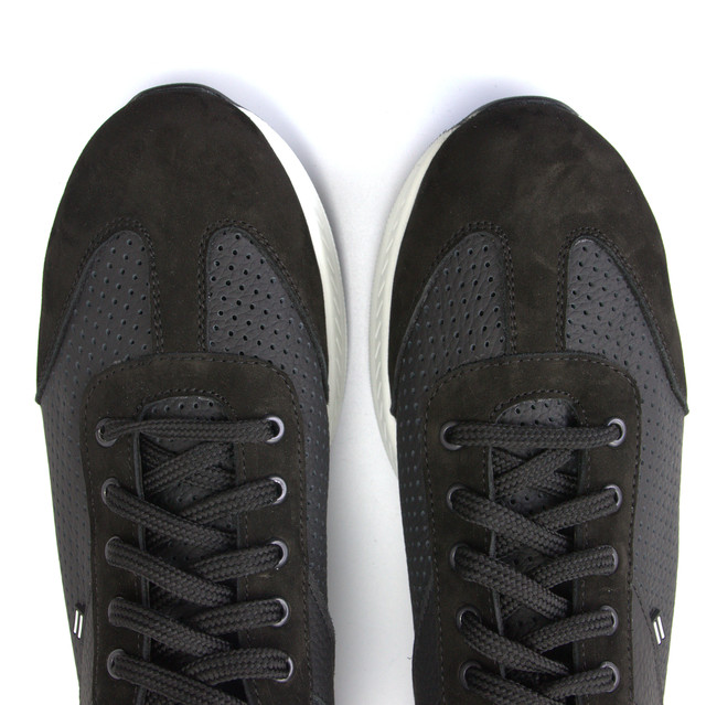 Летние кроссовки мужские кожаные черные с перфорацией обувь больших размеров Rosso Avangard DolGa BlackMate BS