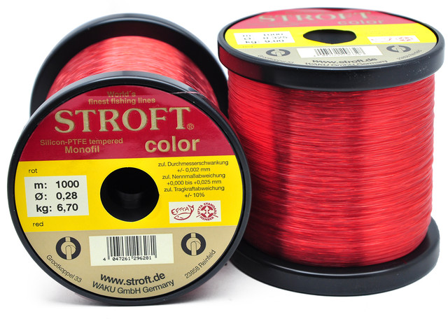 Волосінь коропова Stroft Color Rot (червона) 1000м