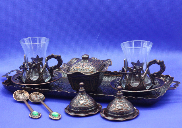 Турецкий набор для подачи кофе Кофемолка чашка поднос лукумница
