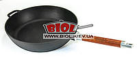 Сковорода чавунна глибока ø 28 см (сотейник) зі знімною ручкою "Класик" БІОЛ 0328 Посуд чавунна