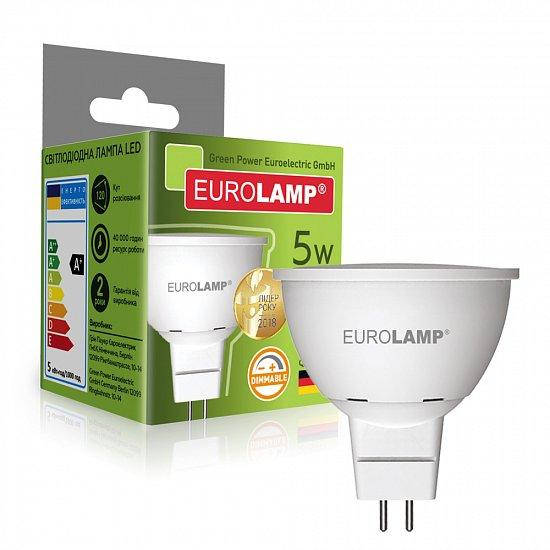 

Светодиодная диммируемая EUROLAMP LED Лампа ЕКО серія "Е" dimmable MR16 5W GU5.3 4000K (50)