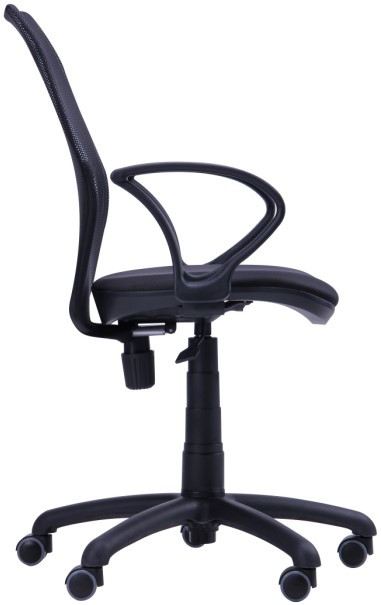 Кресло Oxi/АМФ-4 сиденье Сетка черная/спинка Сетка черная вид сбоку