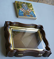 Киот для иконы фигурный, из ольхи, открывающийся, со стеклом, с внутренней золочёной рамкой, фото 7