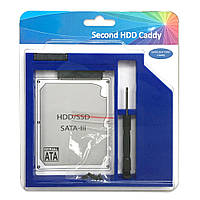 Optibay 9.5 мм переходник CD-DVD-ROM SATA 3.0 на SECOND HDD 2,5'' SATA caddy оптибэй, фото 1
