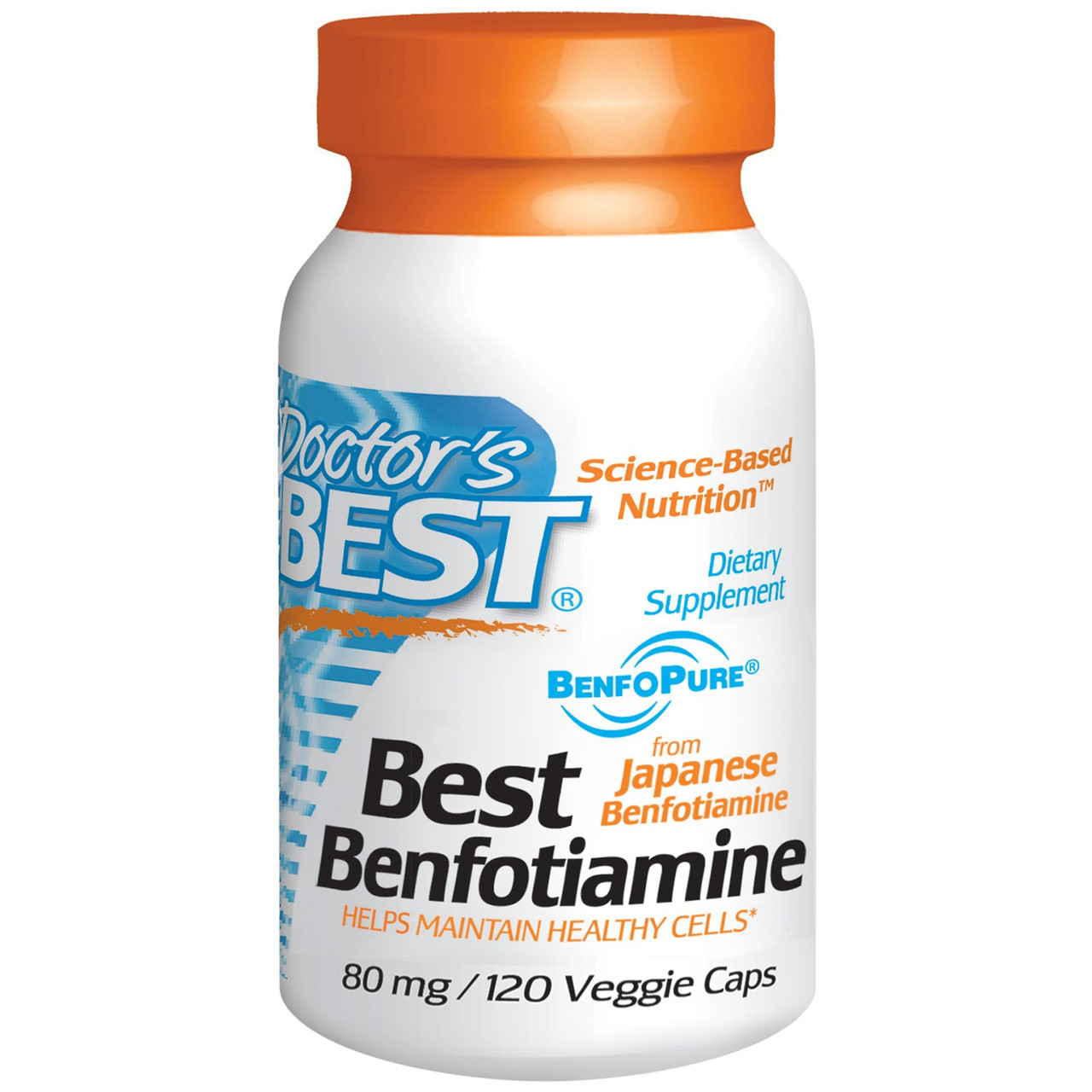 Бенфотиамин, Doctor's Best, 80 мг, 120 капсул. Сделано в США.: продажа .