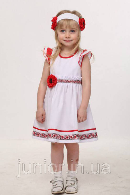 Платье для девочки в украинском стиле.Хлопок.92,110р
