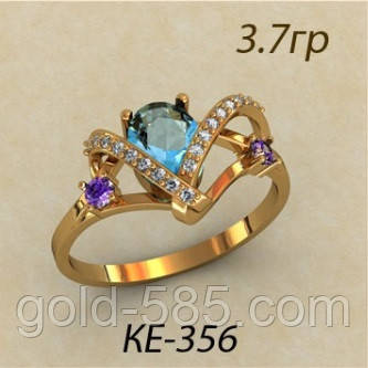 

Изящное золотое женское кольцо 585 *