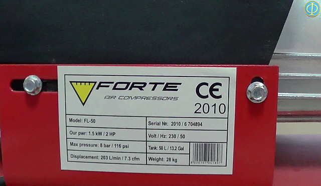 Поршневий компресор Forte FL 50 (200 л/хв., ресивер 50 літрів)