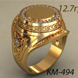 Перстень Мужской Золотой Фото