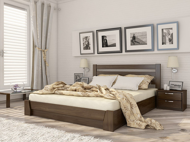 Кровать двуспальная Селена тм Эстелла Бук (Массив) с подъёмным механизмом.