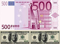 Євро великий+долар Вафельна картинка