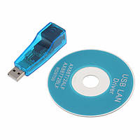 Переходник USB на RJ45 (LAN) сетевая карта USB чип RC9700 10Mbs, фото 1