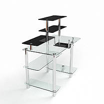 Скляний комп'ютерний стіл Дебют, прозорий+фарбування 100х55х110/75 (Бц-стіл ТМ), фото 2