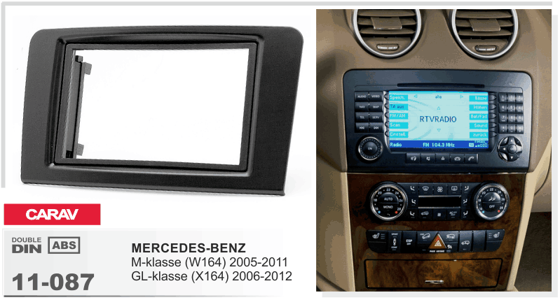 

2-DIN переходная рамка MERCEDES-BENZ M-klasse (W164) 2005-2011; GL-Klasse (X164) 2006-2012, CARAV 11-087