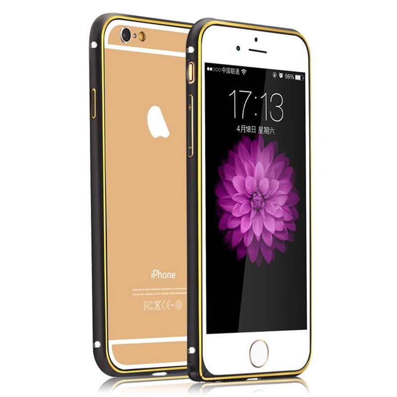 

Металлический бампер для Iphone 6, 6S ультратонкий противоударный , черный