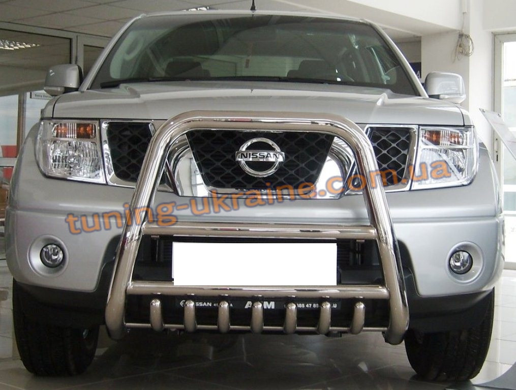 

Защита переднего бампера кенгурятник высокий D70 на Nissan Navara 2005-2009