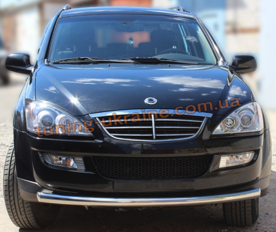 

Защита переднего бампера труба одинарная D60 на Ssang Yong Kyron 2007+