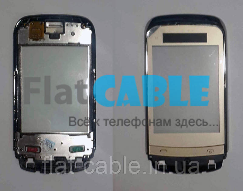 Сенсор Nokia C2-03 / C2-06 золото с рамкойНет в наличии
