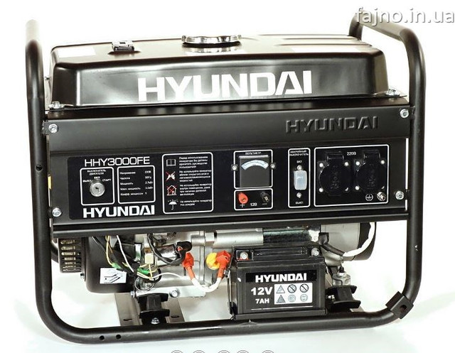 Генератор бензиновий Hyundai HHY3000FE з электростартом фото 3