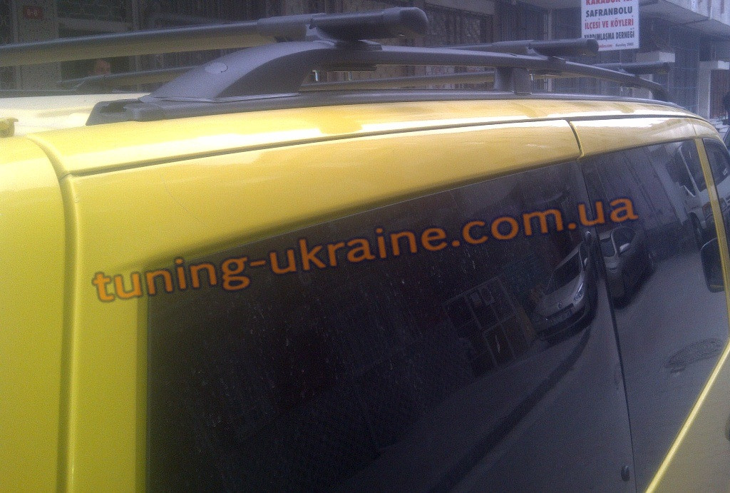 

Рейлинги (черные - Black) алюминиевые концевики ALM на Volkswagen T5 2010