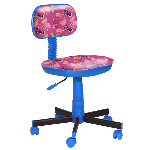 Детское кресло Киндер Пони розовый (пластик синий)