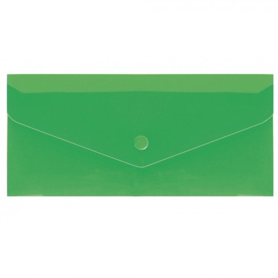 Папка-конверт на кнопке Евроконверт (формат)DL зеленая