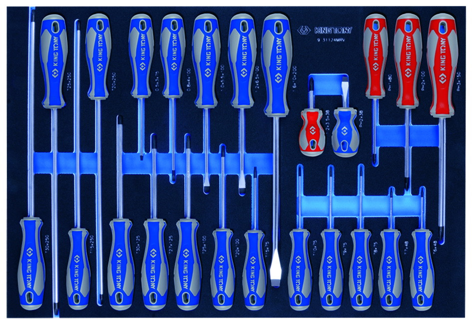 Набор  инструментов для тележки 259 пр.EVO в мягких ложементах (без тележки) KINGTONY 934-018MRVD