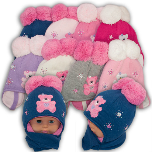 Дитячий комплект - шапка і шарф для дівчинки, Amal (Польща), утеплювач Iso Soft