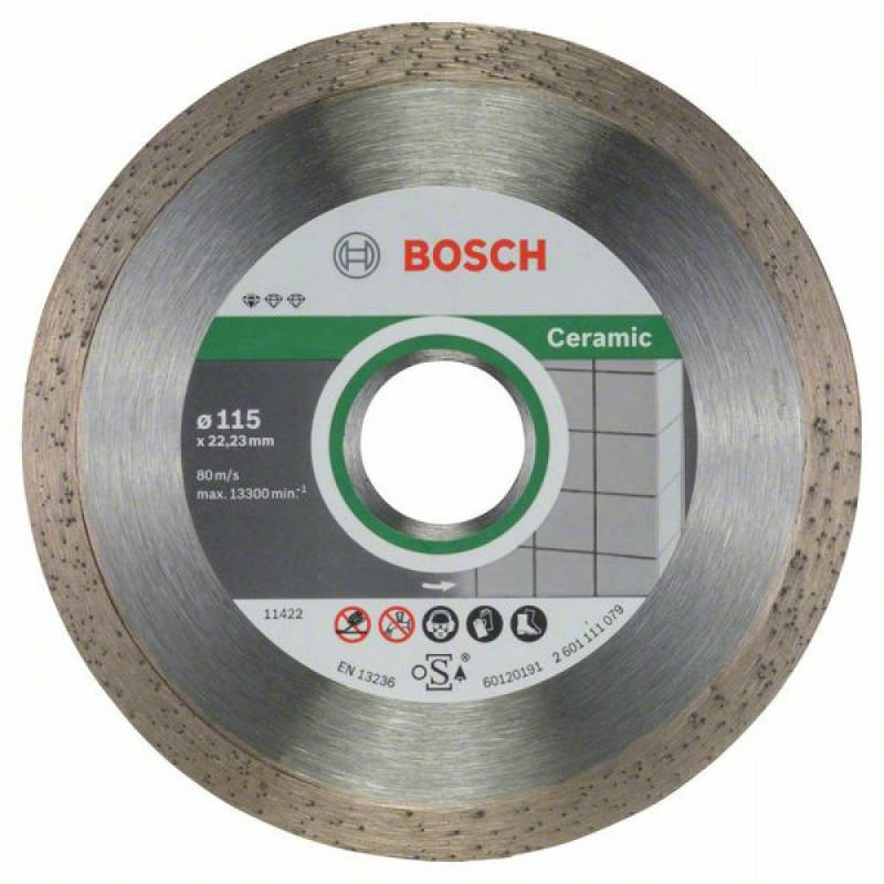 

Алмазный отрезной круг Bosch Standard for Ceramic115x22,23, 10 шт в уп.