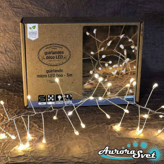 

LED гирлянда с диодами микро-лед "ЗАРЕВО"2, 5 м, 50 LED. Светодиодная гирлянда. Производство Франция.