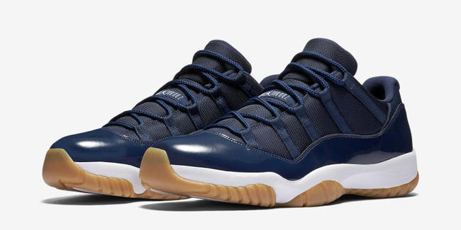 

Кроссовки мужские Nike Air Jordan 11 Low Navy Gum / AJM-525 (Реплика), Синий