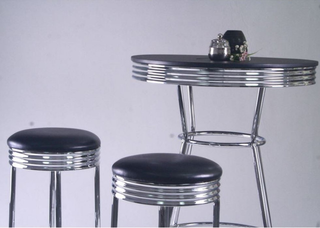 Комплект Roxy черный стол барный и 2 стула вид
