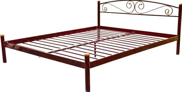 Кровать металлическая двуспальная Вероника (коричневый)