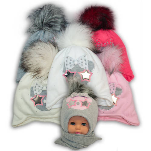 Дитячий комплект - шапка і шарф для дівчинки, Ambra (Польща), утеплювач Iso Soft, P-34